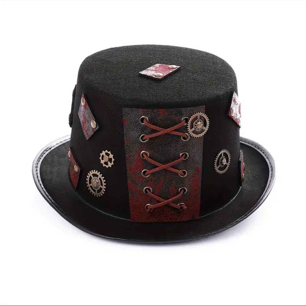🆕 Gothic Steampunk “Time Traveler” Top Hat Unisex Festive-wear 🎩 - Picture 8 of 10